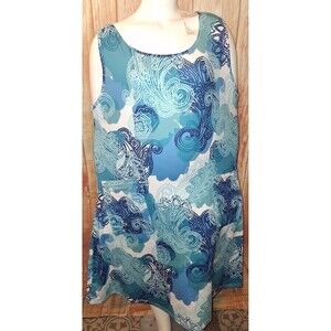 Elsie + Zoey Blue Paisley Sleeveless Dress Sz L/XL